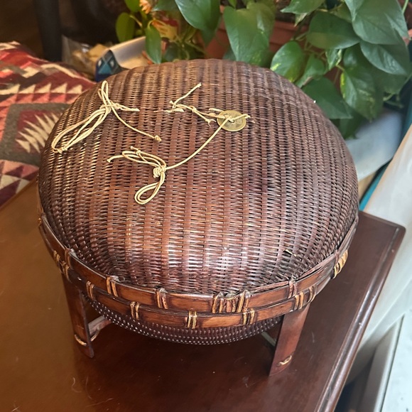 Antique Chinese Sewing Basket Vintage Never Used Rare Stacking Trays 1930-ish - Picture 5 of 12